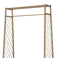 Hall Tree with 2 Shelves and X Bar Panels, Gold and Black - BM250293