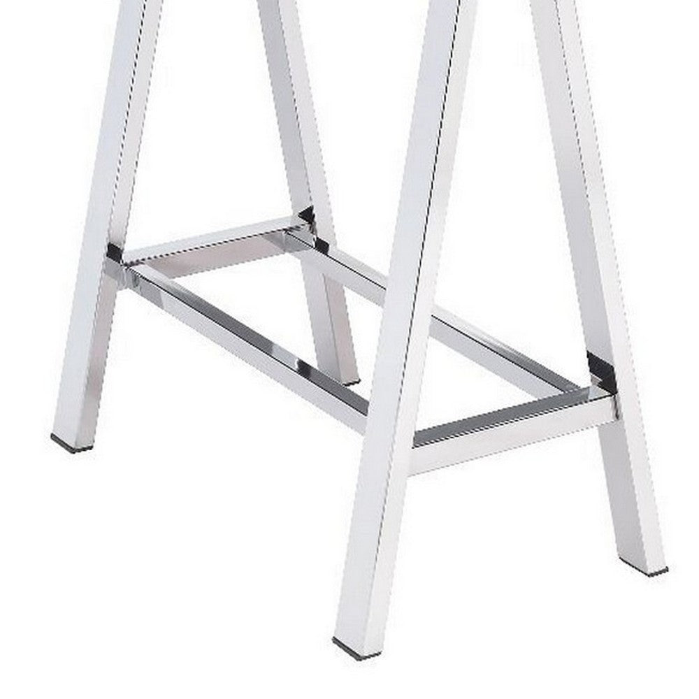 Writing Desk with MDF 2 Drawers and Metal Legs, White and Chrome - BM250294