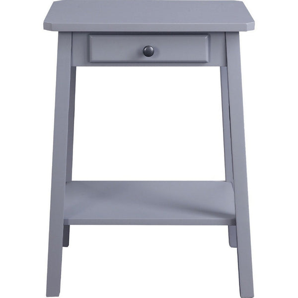 MDF Accent Table with 1 Drawer and Open Shelf, Gray - BM250306
