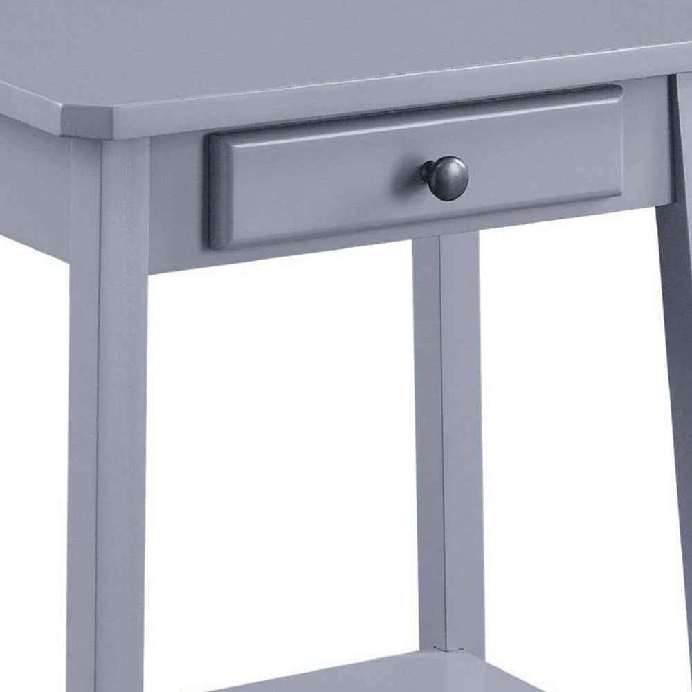 MDF Accent Table with 1 Drawer and Open Shelf, Gray - BM250306