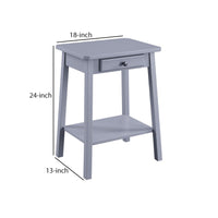 MDF Accent Table with 1 Drawer and Open Shelf, Gray - BM250306