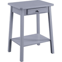 MDF Accent Table with 1 Drawer and Open Shelf, Gray - BM250306