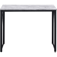 Writing Desk with V Shaped Accent and Distressed Look, White - BM250307
