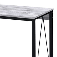 Writing Desk with V Shaped Accent and Distressed Look, White - BM250307