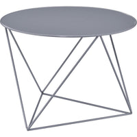 Accent Table with Open Geometric Base and Round Top, Gray - BM250330