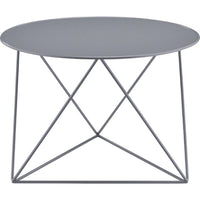 Accent Table with Open Geometric Base and Round Top, Gray - BM250330