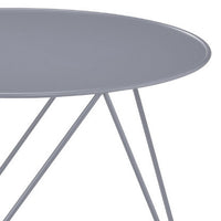 Accent Table with Open Geometric Base and Round Top, Gray - BM250330