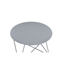 Accent Table with Open Geometric Base and Round Top, Gray - BM250330
