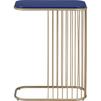 Open Framed Unique Accent Table, Blue and Gold - BM250333