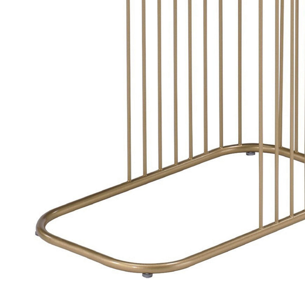 Open Framed Unique Accent Table, Blue and Gold - BM250333