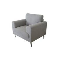 Chair with Fabric Upholstery and Sleek Metal Legs, Gray - BM250339