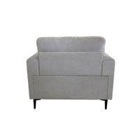Chair with Fabric Upholstery and Sleek Metal Legs, Gray - BM250339