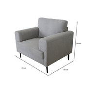 Chair with Fabric Upholstery and Sleek Metal Legs, Gray - BM250339