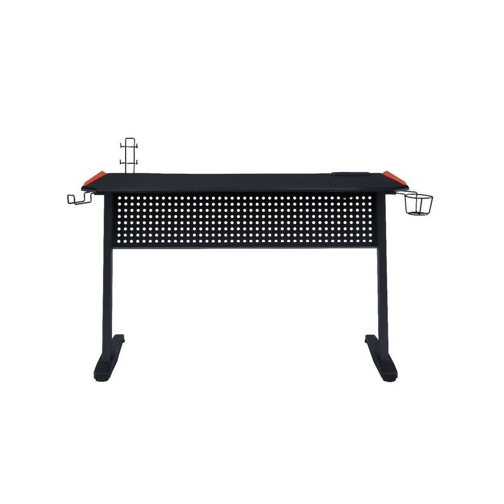 MDF Gaming Table with Cup and Controller Holders, Black - BM250341