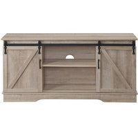 Versatile Rectangular Wooden TV Stand, Brown - BM250351