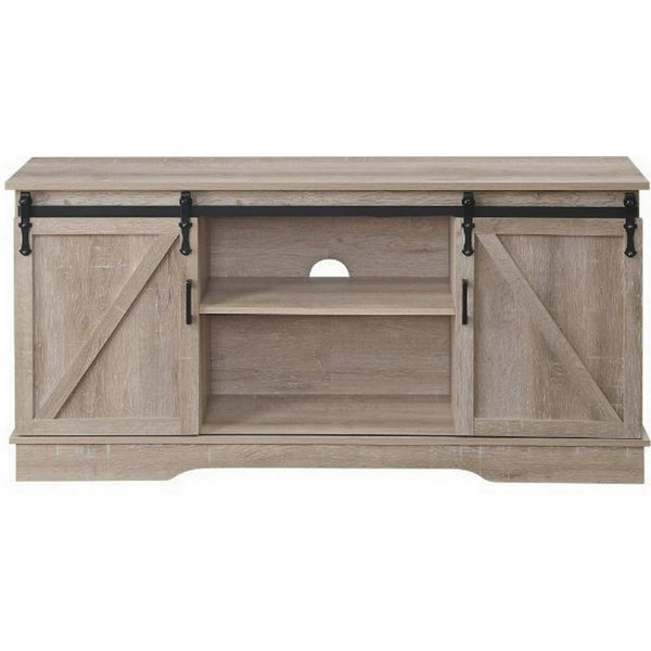 Versatile Rectangular Wooden TV Stand, Brown - BM250351