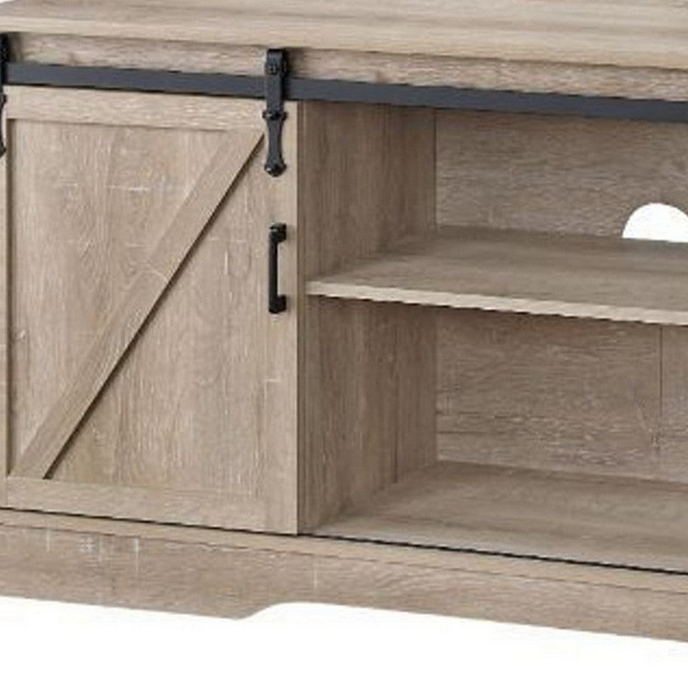 Versatile Rectangular Wooden TV Stand, Brown - BM250351