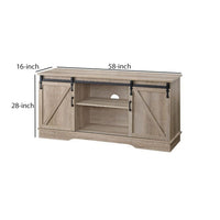 Versatile Rectangular Wooden TV Stand, Brown - BM250351