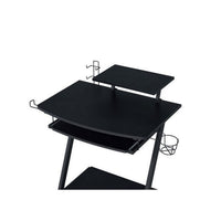 Gaming Desk with Metal Frame and Casters, Black - BM250361