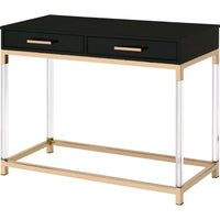 Metal Base Framed Console Table, Black and Gold - BM250363