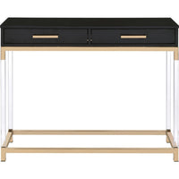 Metal Base Framed Console Table, Black and Gold - BM250363