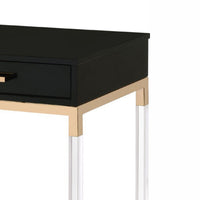 Metal Base Framed Console Table, Black and Gold - BM250363