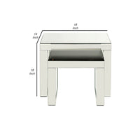 Accent Table with Mirrored Top and Faux Crystal Accent, Small, Silver - BM250367