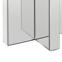 End Table with Encrusted Faux Acrylic Inlay and Cross Base, Silver - BM250368