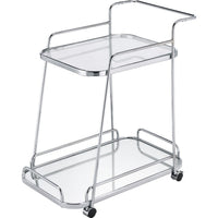 Clear Glass 2-Tier Serving Cart With Chrome Finish - BM250375