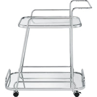 Clear Glass 2-Tier Serving Cart With Chrome Finish - BM250375