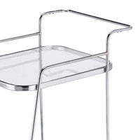 Clear Glass 2-Tier Serving Cart With Chrome Finish - BM250375