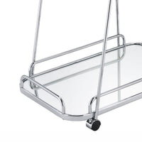 Clear Glass 2-Tier Serving Cart With Chrome Finish - BM250375