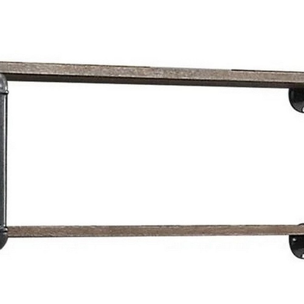 Antique Metal Framed Wall Rack, Brown and Gray - BM250382
