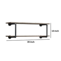 Antique Metal Framed Wall Rack, Brown and Gray - BM250382