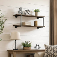 Antique Metal Framed Wall Rack, Brown and Gray - BM250382