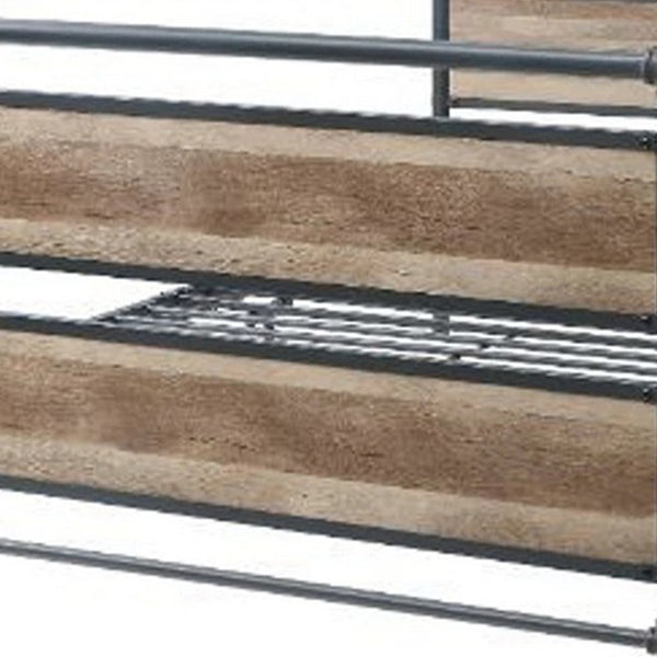 Metal Framed Full Bed, Brown and Gray - BM250383