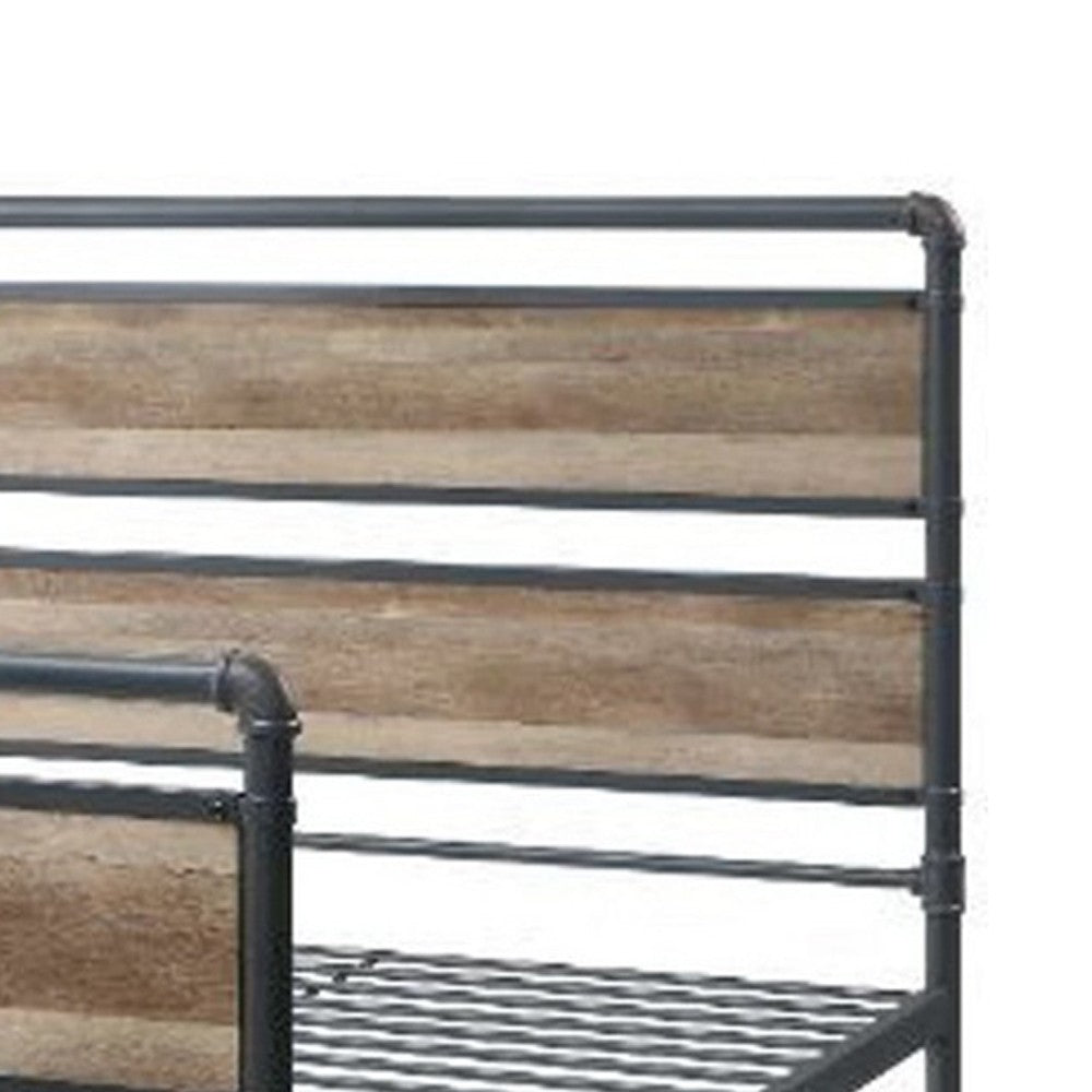 Metal Framed Full Bed, Brown and Gray - BM250383