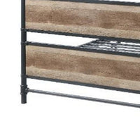Metal Framed Full Bed, Brown and Gray - BM250383