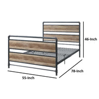 Metal Framed Full Bed, Brown and Gray - BM250383