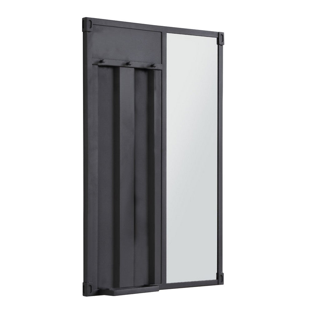 Rectangular Cargo Bedroom Mirror, Black - BM250403