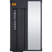 Rectangular Cargo Bedroom Mirror, Black - BM250403