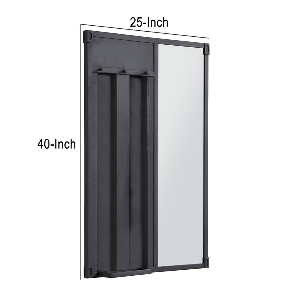 Rectangular Cargo Bedroom Mirror, Black - BM250403