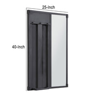Rectangular Cargo Bedroom Mirror, Black - BM250403