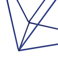 Accent Table with Open Geometric Base and Round Top, Blue - BM250411