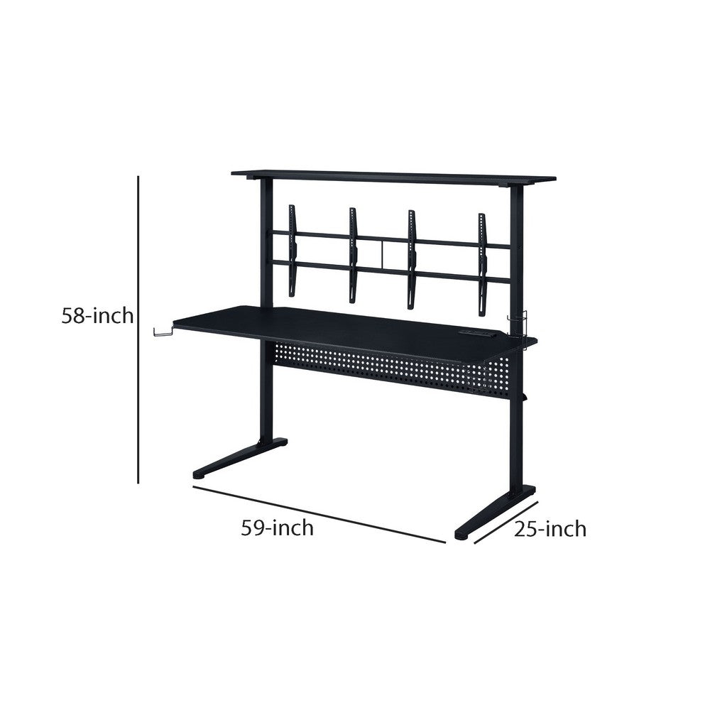 Gaming Table with USB-Port, Black - BM250412