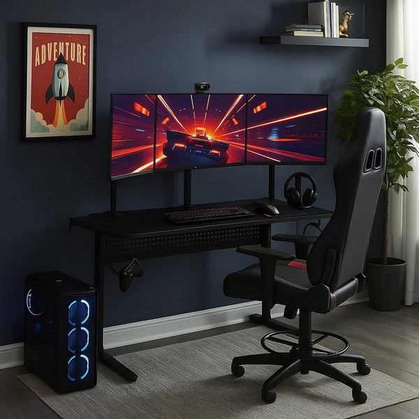 Gaming Table with USB-Port, Black - BM250412
