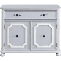 MDF Cabinet with Double Door Storage and Bun Feet, White - BM250415