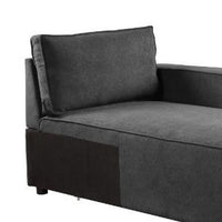 Modular Chaise with Piped Stitch and Loose Pillow Back, Gray - BM250592