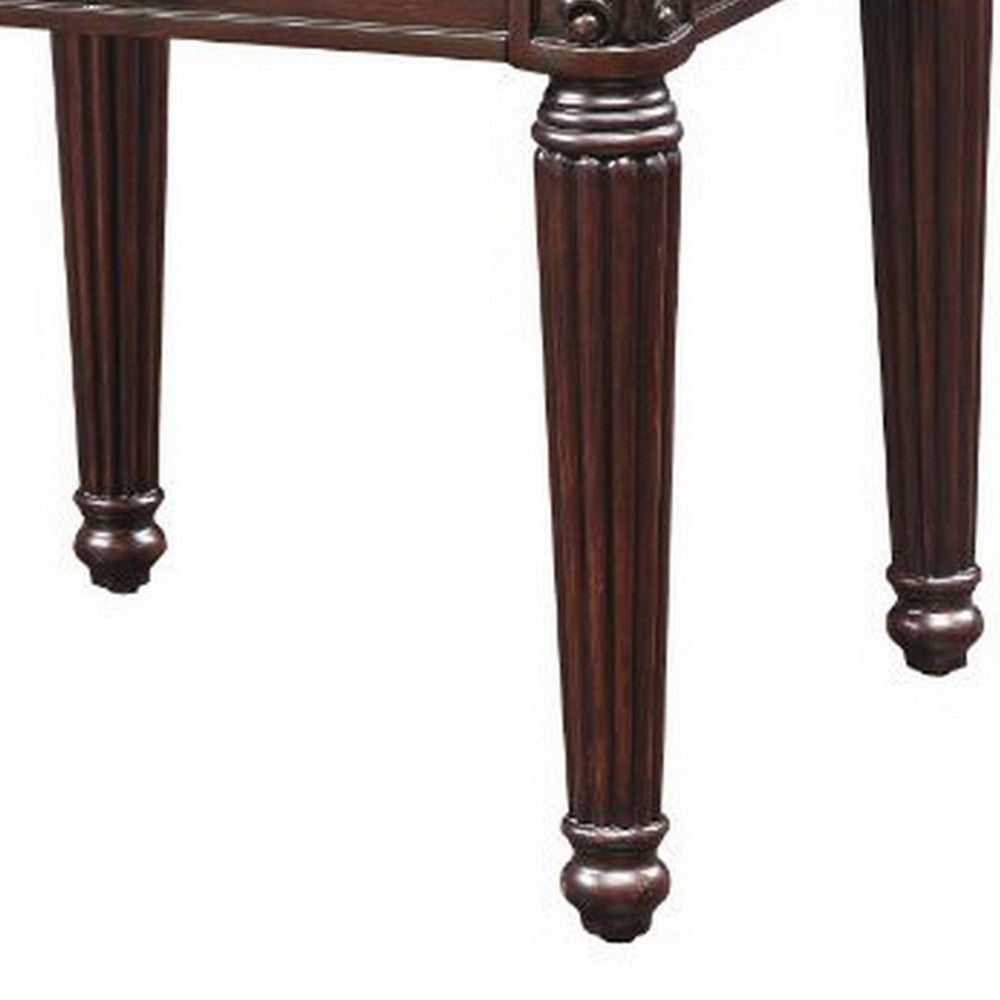 End Table with Traditional Style and Turned Legs, Espresso Brown - BM250596