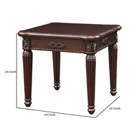 End Table with Traditional Style and Turned Legs, Espresso Brown - BM250596